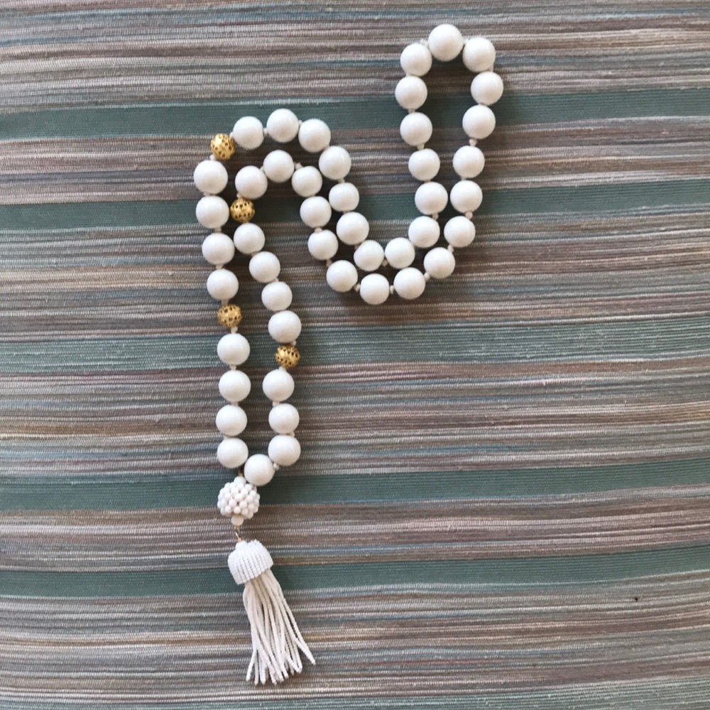 White Tassel Necklace